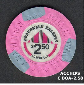 ATLANTIC CITY Pink New Jersey $2.50 Tropicana CASINO CHIP 